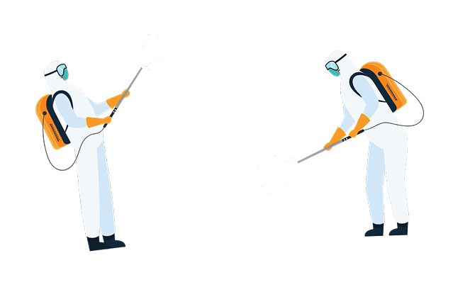 害虫駆除する人のイラスト