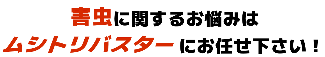 害虫に関するお悩みはムシトリバスターにお任せください。